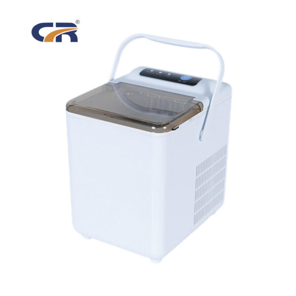 Portable ice maker (countertop, handle): 9 cubes, 25lbs/day, 2 ice sizes, self-cleaning (home/kitchen/camping/camper/office)